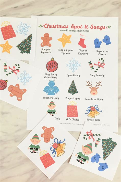 Christmas Spot It Match Game - Primary Singing