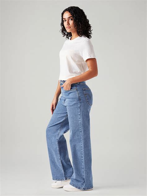 Women's Blue Ribcage Wide Leg Fit High Rise Jeans – Levis India Store