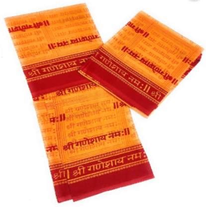 90 Degree Shree Ganeshay namah Pooja Shawl for Prayer, Knee Length ...
