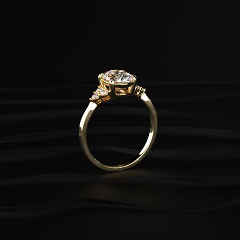 Oval Diamond Solitaire Ring With Side Stones | Earthly Jewels