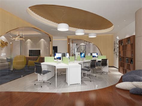 180平方小型办公室装修设计案例效果图_岚禾办公空间设计