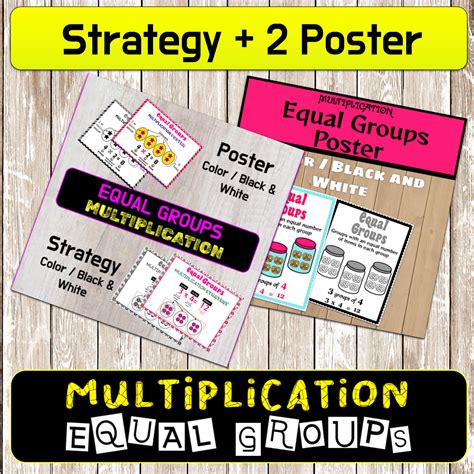 Equal Groups Multiplication Strategy, Worksheets, Task Cards & Poster Bundle | Made By Teachers