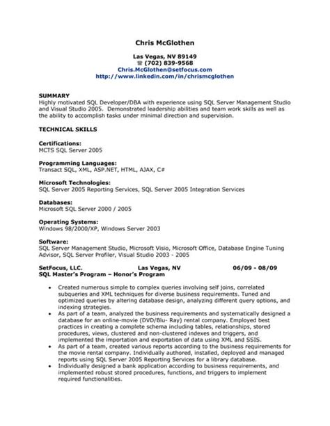 Image result for SQL Tester Resume PDF