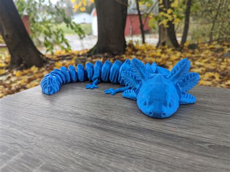 Cute 3D Printed Axolotl Fidget Toy / Flexible Articulating Sensory Pet ...