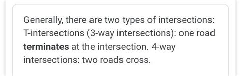 Enumerate the various types of intersections and the basic principles ...