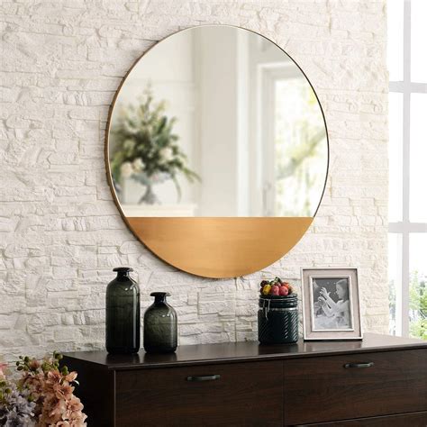 MOTINI 32 Large Circle Wall Mirror Gold Brushed India | Ubuy