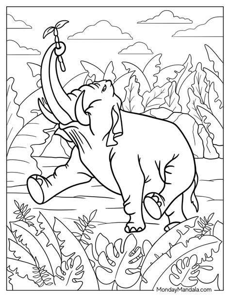 Realistic Jungle Scene Coloring Pages