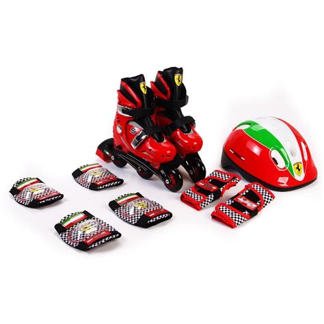 Ferrari FK7-1 Beginner Adjustable Skates Combo Set, Kids Size 29-32 ...