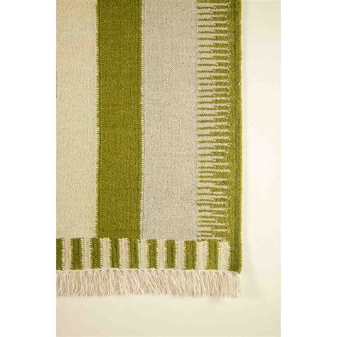 Buy Freedom Tree Orbit Cotton & Wool Lunar Green Woven Rug Online