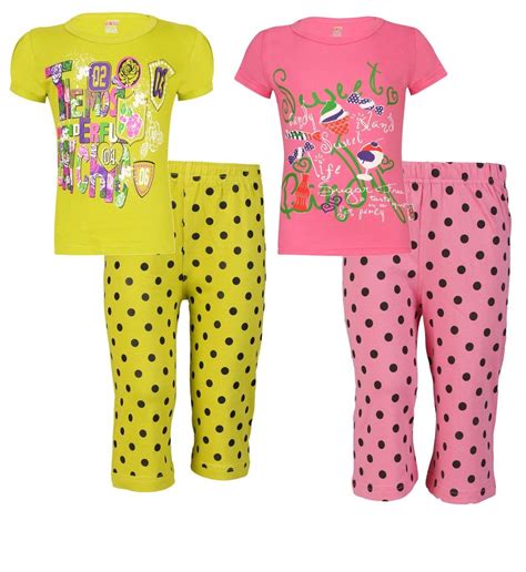 Buy SINI MINI Sinimini Girls Dot Print Capri Set Combo at Amazon.in