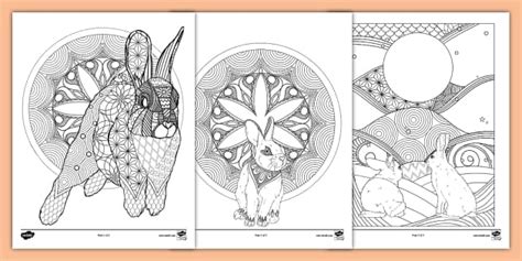 Jade Rabbit Mindfulness Coloring Sheets