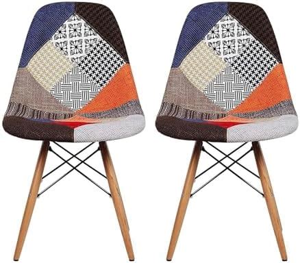 TIED RIBBONS Set of 2 Designer DSW Patchwork Chair - Mid-Century Modern ...