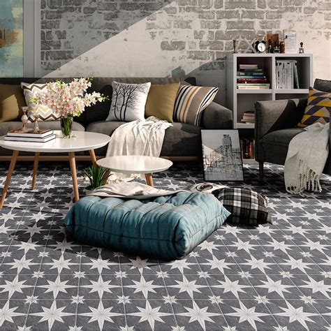 Affinity Tile Compass Star Lava Stone 8-in x 8-in Matte Porcelain ...