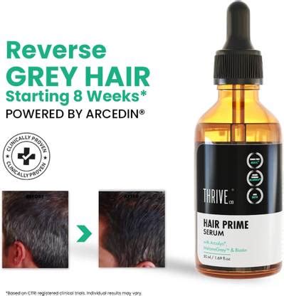 ThriveCo Anti-Grey Hair Prime Serum | Promotes Melanin, Reverses ...