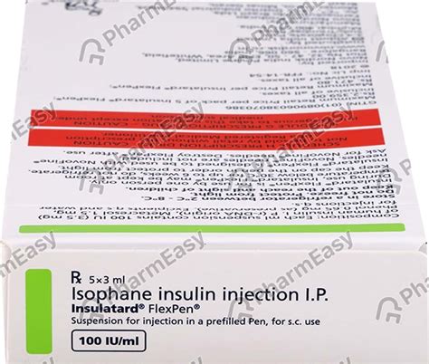 Insulatard Flexpen 100 IU/ML Suspension For Injection (3): Uses, Side ...