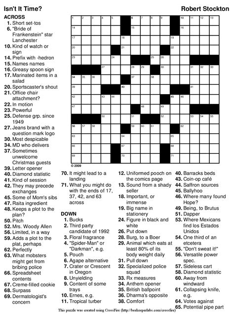 Printable Thomas Joseph Crossword Puzzle For Today Answers - Printable ...