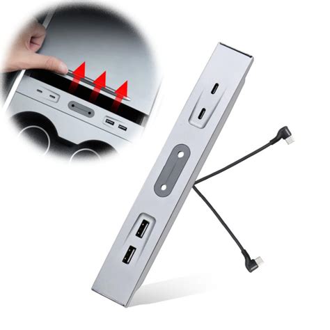 4 in 1 USB Hub for Model 3/Y 2021, Automotive Multiport Adapter USB Hub ...