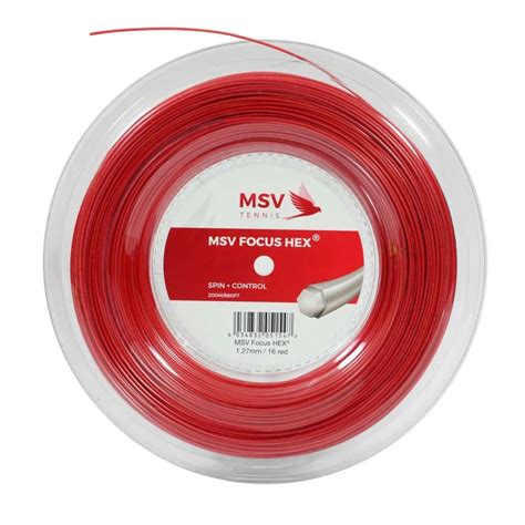 MSV Focus-Hex Tennis String Reel (200m) 1.23mm/16L Red – Noah Sports