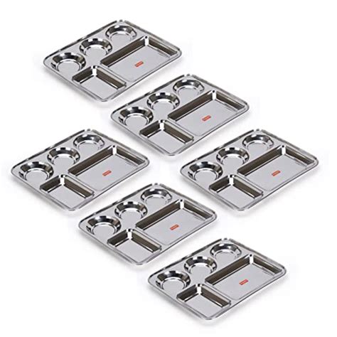 Sumeet Stainless Steel Rectangular 5 in 1 Compartment Lunch / Dinner P ...