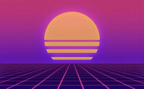 Download Brilliant Sunset 80s Aesthetic Graphic Design Wallpaper ...
