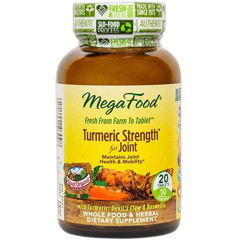 Buy Mega Food Turmeric Strength for Joint, Curcumin Support for Healthy ...
