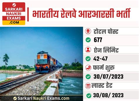 Indian Railway RRC Recruitment 2023 | 677 Post Apply Online Form | 677 ...