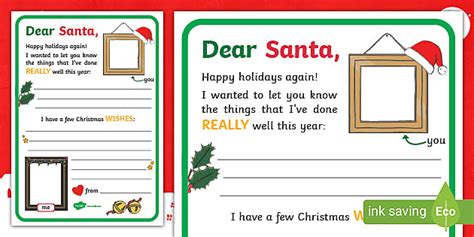 Scaffolded Letter to Santa Writing Template
