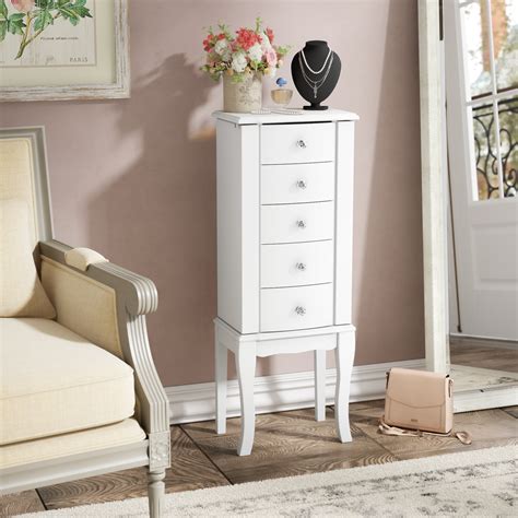 white jewelry armoire