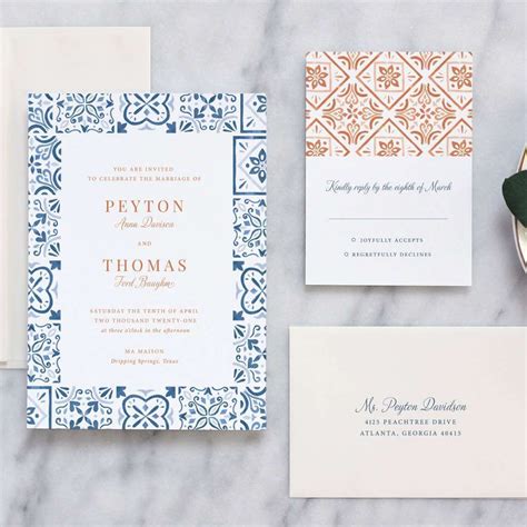 Spanish Tile Wedding Invitation (Muted) - Fine Day Press in 2025 ...