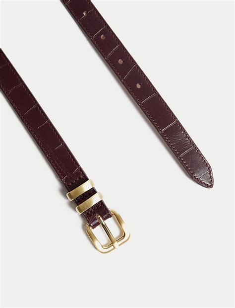 Buy Leather Lizard Effect Slim Jeans Belt at Marks & Spencer