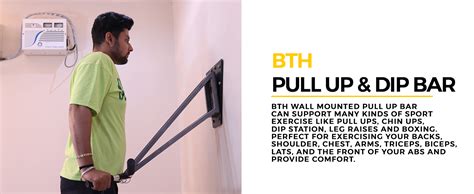 BTH Company Heavy Duty Wall-Mounted Pull-Up Bar - Chin-Up Bar And Dip ...