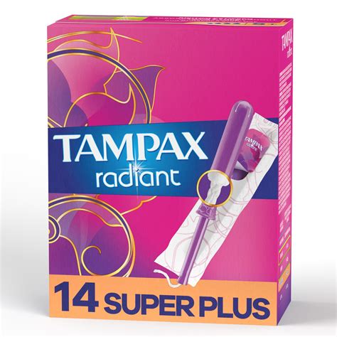 Tampax Radiant Plastic Tampons, Unscented, Super Plus | Pick Up In ...