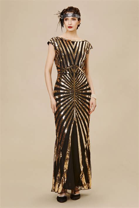 Shop 1920s Dresses - Art Deco Sequin Maxi Dress | BABEYOND | Art deco ...