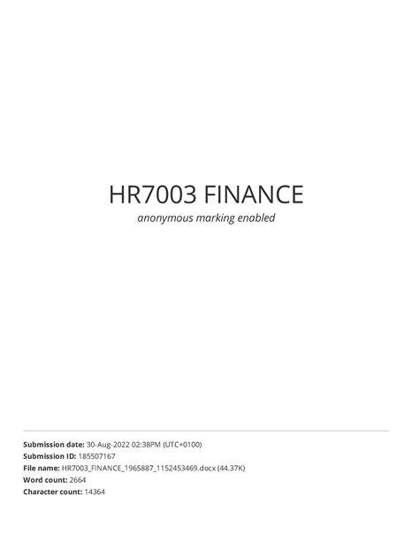 HR7003 Finance - dfhdf - HR7003 FINANCE anonymous marking enabled ...