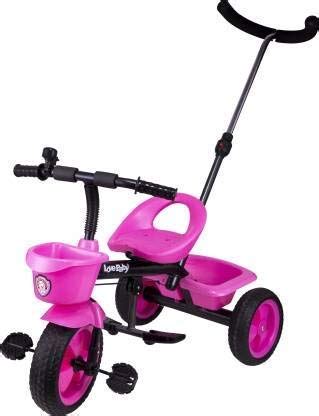 LKI Tricycle for Kids Pink Colour with Parent Handel or Back Basket or ...