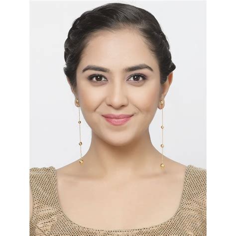 Buy ZENEME Gold Plated Alloy Contemporary Threader Drop Earrings for ...