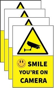 creationNdecore SINFLE CCTV CAMERA STICKER Emergency Sign Price in ...