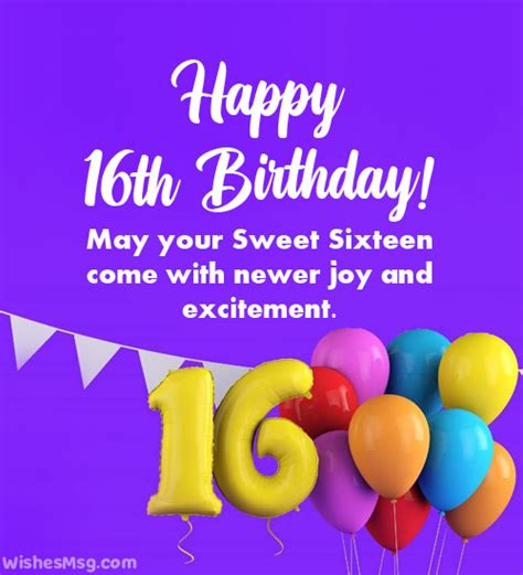 Sweet Sixteen Birthday Wishes - Jenny Printable