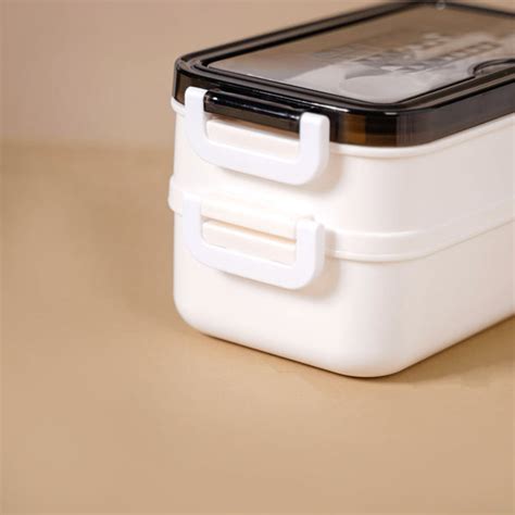 White Double Decker Bento Tiffin Box 1050ml Online - Premium Lunch Box ...