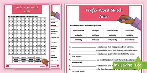 Anti Prefix Worksheets | Prefix and Suffix Primary Resources