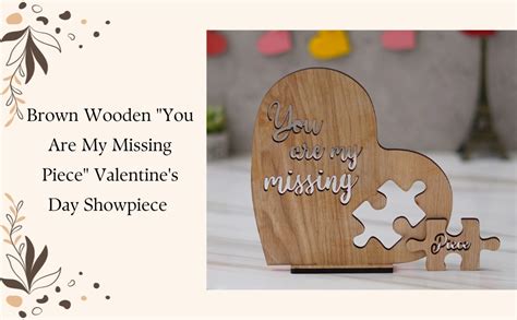 eCraftIndia Brown Wooden Heart Shaped You are My Missing Piece ...