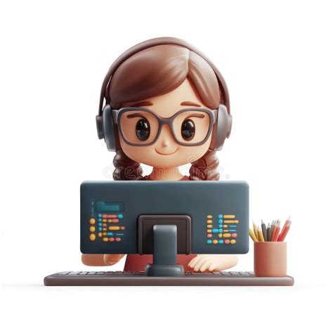 Image result for Cartoon Computer Girl