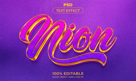 ArtStation - 3D Nion. PSD fully editable text effect. Layer style PSD mockup template. | Artworks