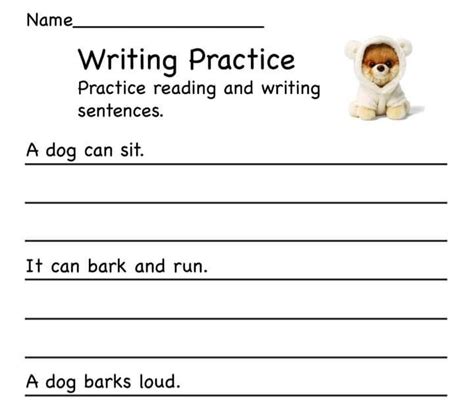 EE Writing Practice - Practice reading and writing sentences ~ Agri Info