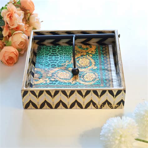 Square Napkin Holder - Black & White