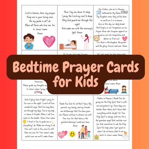 Bedtime Prayer Cards for Kids | Simple Bedtime Prayers for Children ...