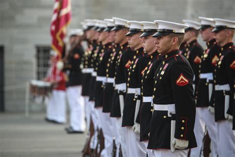 Marine Standing At Attention