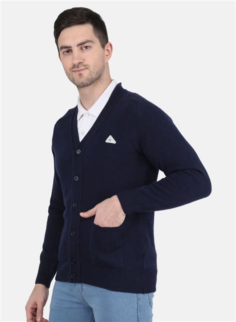 Buy Men Navy Blue Solid Cardigan Online in India - Monte Carlo