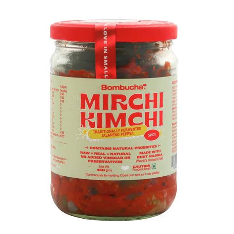 Bombucha Kimchi, Korean Style Fermented Jalepeno Pepper 450g, (Mirchi ...
