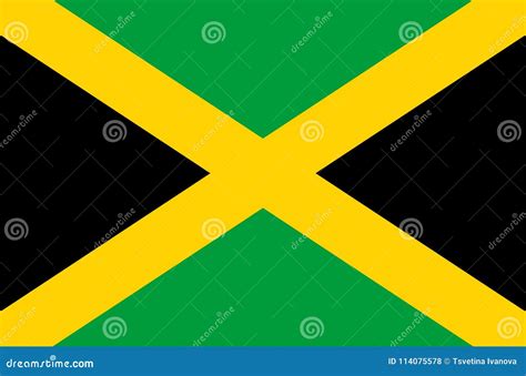 Jamaican National Flag, Official Flag of Jamaica Accurate Colors Stock ...